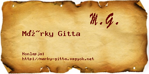 Márky Gitta névjegykártya